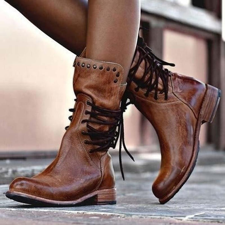 Robyn | Vintage Charm Lace-Up Boots