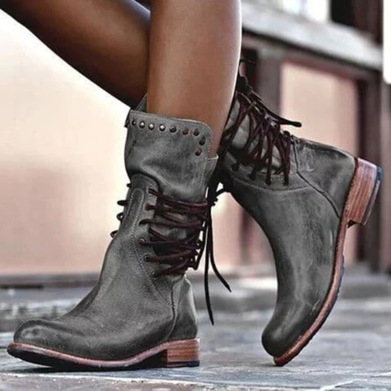 Robyn | Vintage Charm Lace-Up Boots