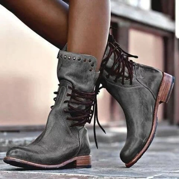 Robyn | Vintage Charm Lace-Up Boots