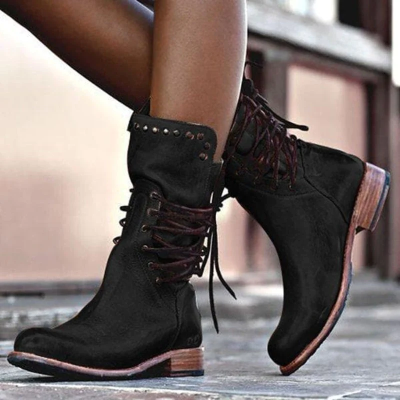 Robyn | Vintage Charm Lace-Up Boots