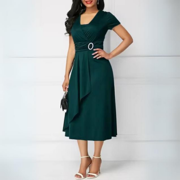 Jade | Opulent Drape Midi Dress