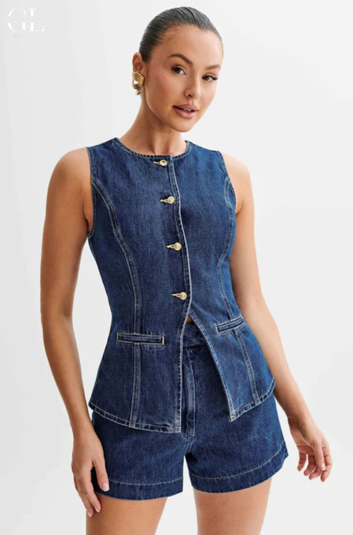 Daisy | Denim Two Piece Set