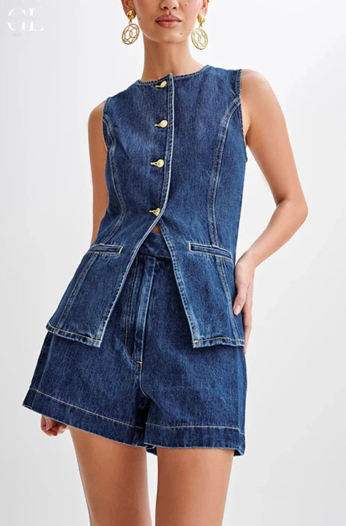 Daisy | Denim Two Piece Set