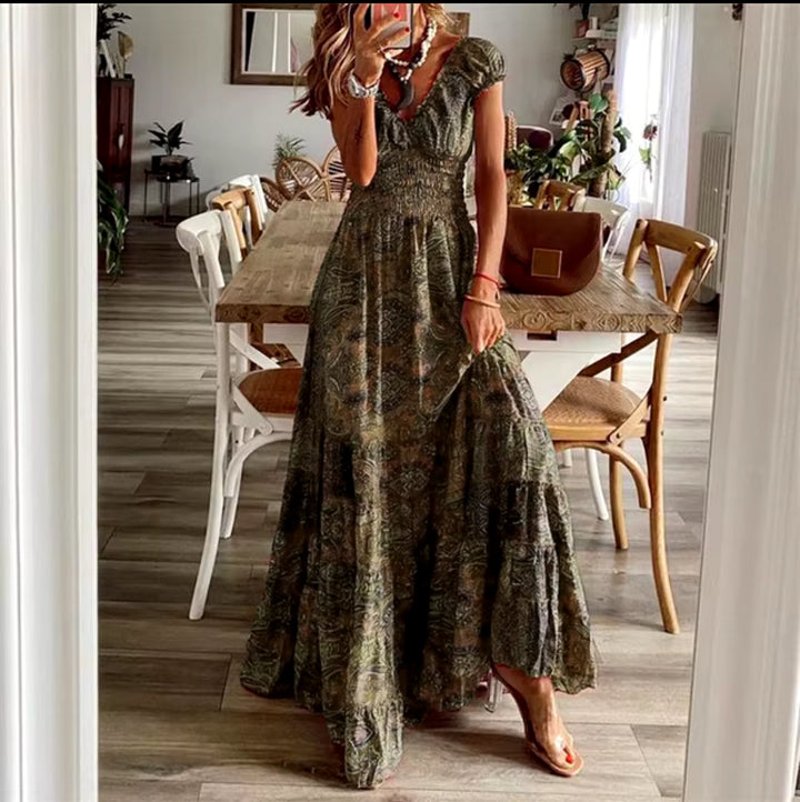 Matilda | Boho V-Neck Maxi Dress